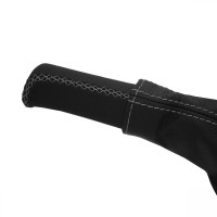 Ручка ручного тормоза с чехлом и подстаканником для Лада Гранта, Калина, Datsun (серая строчка)
