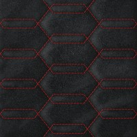 Замша искусственная стёганая «intipi» Lamborghini (чёрный/красный, ширина 1.35 м, толщина 5.9 мм)
