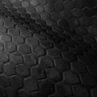 Замша искусственная стёганая «intipi» Snake (чёрный/чёрный, ширина 1.35 м, толщина 5.9 мм)