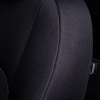 Авточехлы «Lord Auto Дублин Жаккард» Nissan Terrano lll с 01.2017 г.в., раздельная задняя спинка (D10, чёрный/прямоугольник чёрный)