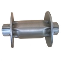 Пламегаситель коллекторный «belais» круглый с конусом, корпус Ø140 мм, длина 110 мм, труба Ø63 мм (нержавеющая сталь)