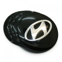 Наклейки на ступичные колпачки «Hyundai» Ø60 (чёрные)