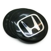 Наклейки на ступичные колпачки «Honda» Ø60 (чёрные)