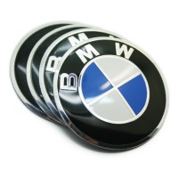 Наклейки на ступичные колпачки «BMW» Ø60 (чёрные)