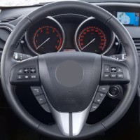 Оплетка на руль из «Premium» экокожи Mazda CX-7 2010-2016 г.в. (черная)