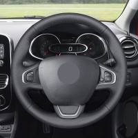 Оплетка на руль из «Premium» экокожи Renault Clio 4 (IV) 2016-2020 г.в. (для руля со штатной кожей, черная)