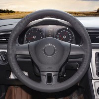 Оплетка на руль из «Premium» экокожи Volkswagen California 2009-2015 г.в. (для руля без штатной кожи и кнопок, черная)