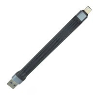 Кабель короткий сверхскоростной USB A — TYPE-C «belais» (10 Gbps, 60W, USB 3.1, 13 см, чёрный)