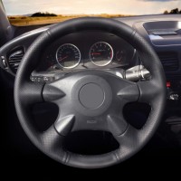 Оплетка на руль из «Premium» экокожи Nissan Almera N16 (черная)